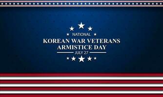 National Korean War Veterans Armistice Day July 27 Background vector Illustration