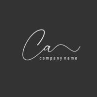 handwriting letter Ca. Initial Letter CA Logo monogram typography for business name. Vector logo inspiration