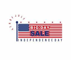 4th of July Sale Banner Vector illustration