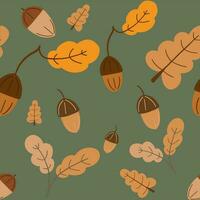 Seamless vector pattern with oak and autumn leaves