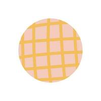 Round element in pink and yellow color in a cage isolated on a white background. Highlight circle for stories, a round decorative element in trendy bright retro colors. vector