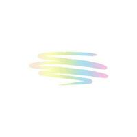 Holographic vector paint stroke isolated on white background. Rainbow gradient pencil stroke, highlighter stroke, beautiful rainbow element.