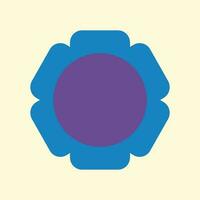 Vector vintage minimalistic square poster with cute blue flower. Simple retro poster with floral motifs in the Bauhaus style of the 70s, 80s.