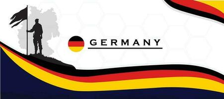 germany abstract banner template independence day, german flag ribbon with geometric abstract design vector