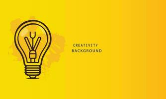 idea creative background, light bulb orange background, management and kaizen concept with brush vector