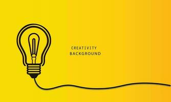 idea creative background, light bulb orange background, management and kaizen concept minimalist simple vector