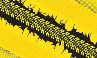 tire background with halftone, brush and copyspace area yellow vector