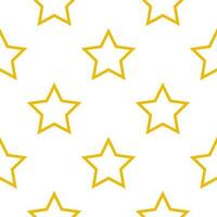 Seamless pattern with contour yellow stars. Star background. For wallpaper, fabric, wrapping paper. Vector illustration.