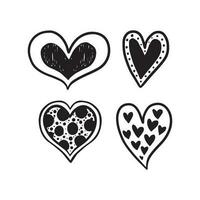 hand drawn hearts doodle vector