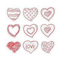 hearts doodle sketch vector hand drawn