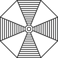 Umbrella top view icon, hexagon vector icon for illustration.