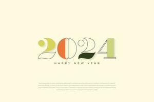 Happy New Year 2024. festive realistic decoration. Celebrate 2024 party on a dark background vector