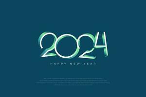 Happy new year 2024 background. Holiday greeting card design. Vector illustration.