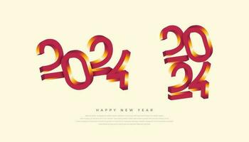 Happy new year 2024 background. Holiday greeting card design. Vector illustration.