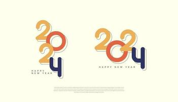 Happy New Year 2024. festive realistic decoration. Celebrate 2024 party on a dark background vector