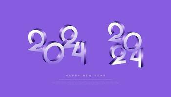 Happy new year 2024 background. Holiday greeting card design. Vector illustration.