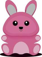 Happy pink bunny or rabbit animal. Isolated on white background. vector