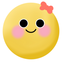 Yellow happy face with smile. png