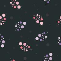 Dark grey pattern with geometric leaves of pink and lilac color vector