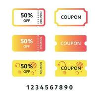 Set of discount coupons vector