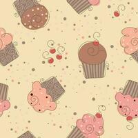 Sweet Cupcake Pattern vector