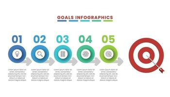 Goal business infographic template design vector