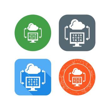 icono de vector de codificación de nube