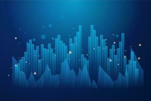 Glowing vector chart of investment financial data. Infographic elements