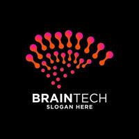 smart brain technology set digital logo idea Icon vector Template