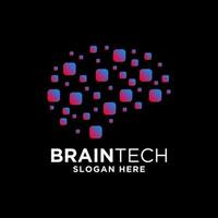 smart brain technology set digital logo idea Icon vector Template