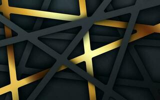 Abstract dark concept black and gold gradient dimension line background. eps10 vector