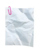 froissé papier Remarque avec clips isolé png