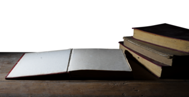 stack of books on the table isolated png