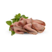 Pork Sliced Fresh Bologna Cut out, isolated transparent background png