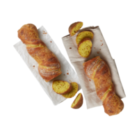 geschnitten Brot oben Aussicht auf Papier Schnitt aus, isoliert transparent Hintergrund png