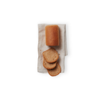 sliced bread top view on paper cut out isolated transparent background png
