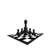 ensemble de échecs pièces avec échiquier illustration sur transparent arrière-plan, échecs pièces Roi reine pion ensemble illustration png