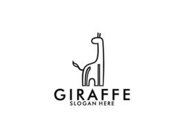 Giraffe Line logo vector template
