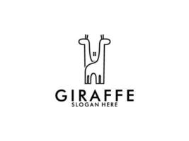 Giraffe Line logo vector template