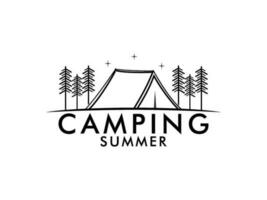 acampar logo diseño, tienda cámping logo vector modelo