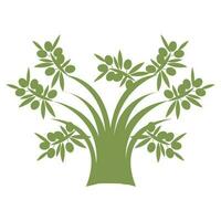 Olive tree with fruits and leaves. Simple icon. Vector illustration isolated on white background.