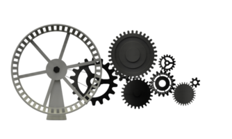 Isolated mechanical gear part of a mechanism png