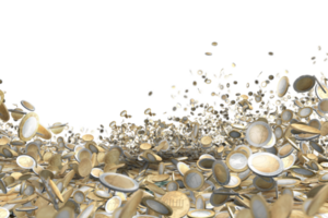 Ocean of coins as wealth and success concept png