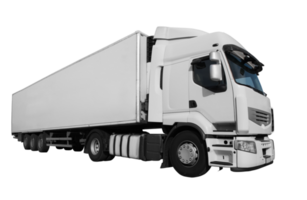 Isolated white truck ready to deliver packages png