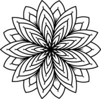 Monochrome ethnic mandala design. Anti-stress coloring page for adults. Hand drawn black and white vector illustration