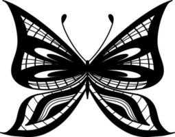 Monochrome ethnic butterfly design. Anti-stress coloring page for adults. Hand drawn black and white vector illustration