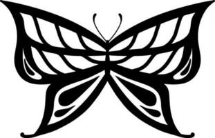 Monochrome ethnic butterfly design. Anti-stress coloring page for adults. Hand drawn black and white vector illustration