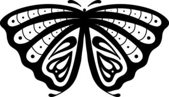 Monochrome ethnic butterfly design. Anti-stress coloring page for adults. Hand drawn black and white vector illustration