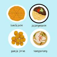 Set Of Korean Food Illustration vector