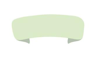 Light green ribbon banner icon, Web design element. Hand drawn vector illustration. Place for your text for business, greeting card and holiday sales copyspace